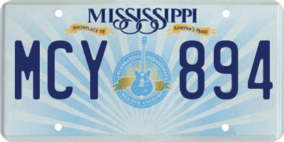 MS license plate MCY894