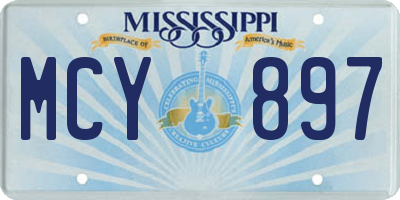 MS license plate MCY897
