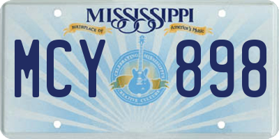 MS license plate MCY898