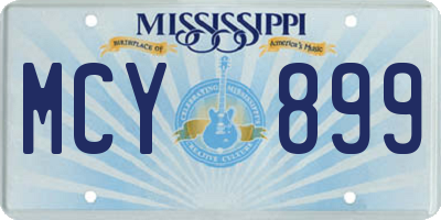 MS license plate MCY899