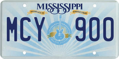 MS license plate MCY900