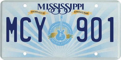 MS license plate MCY901