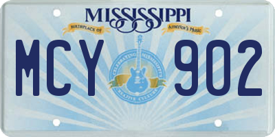 MS license plate MCY902