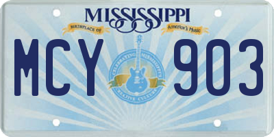 MS license plate MCY903
