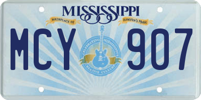 MS license plate MCY907