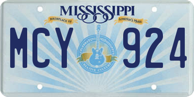 MS license plate MCY924