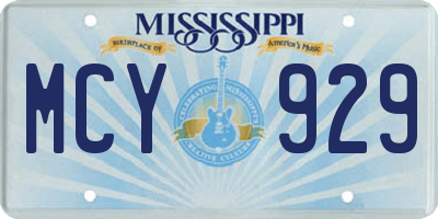 MS license plate MCY929