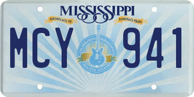 MS license plate MCY941