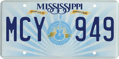 MS license plate MCY949