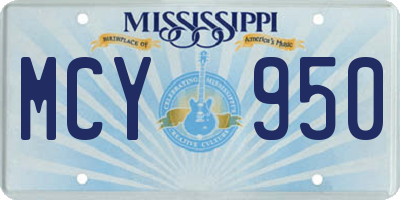 MS license plate MCY950