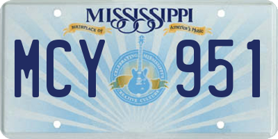 MS license plate MCY951
