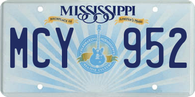 MS license plate MCY952