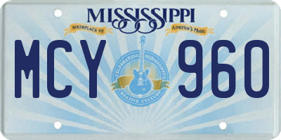 MS license plate MCY960