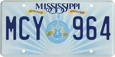 MS license plate MCY964