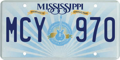 MS license plate MCY970