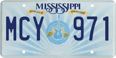 MS license plate MCY971