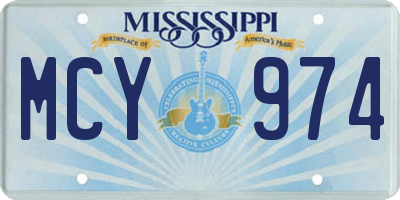 MS license plate MCY974