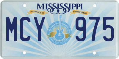 MS license plate MCY975
