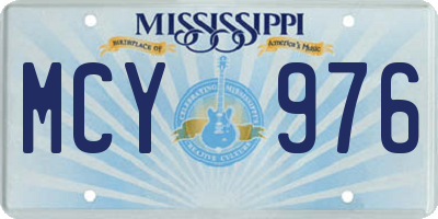 MS license plate MCY976
