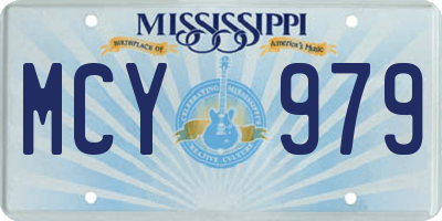 MS license plate MCY979