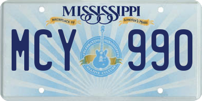 MS license plate MCY990