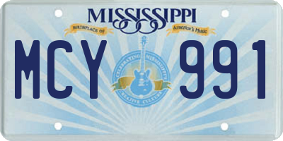 MS license plate MCY991