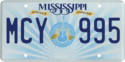 MS license plate MCY995