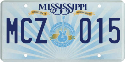 MS license plate MCZ015