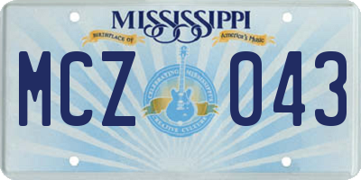 MS license plate MCZ043