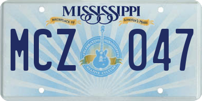 MS license plate MCZ047