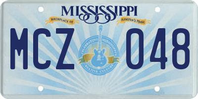 MS license plate MCZ048