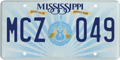 MS license plate MCZ049