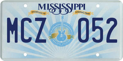 MS license plate MCZ052