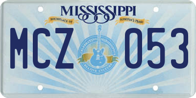 MS license plate MCZ053