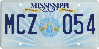 MS license plate MCZ054