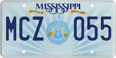 MS license plate MCZ055