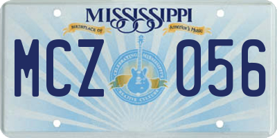 MS license plate MCZ056