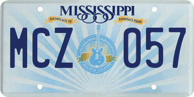 MS license plate MCZ057