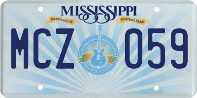 MS license plate MCZ059