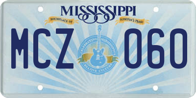 MS license plate MCZ060