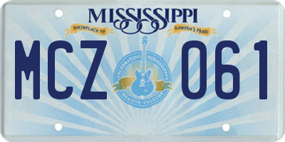 MS license plate MCZ061