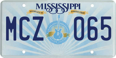 MS license plate MCZ065