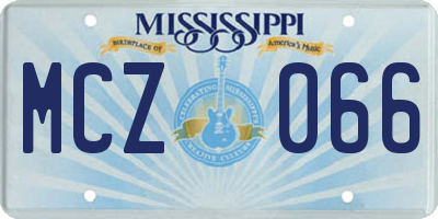 MS license plate MCZ066