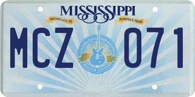 MS license plate MCZ071