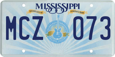 MS license plate MCZ073