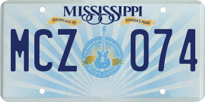 MS license plate MCZ074