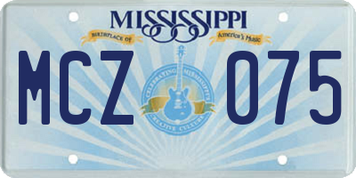 MS license plate MCZ075