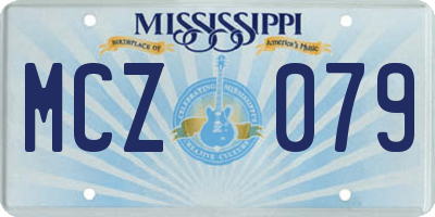 MS license plate MCZ079