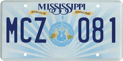 MS license plate MCZ081