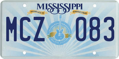 MS license plate MCZ083